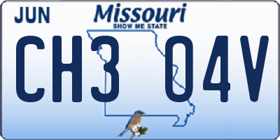 MO license plate CH3O4V