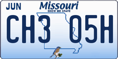 MO license plate CH3O5H