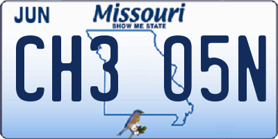 MO license plate CH3O5N