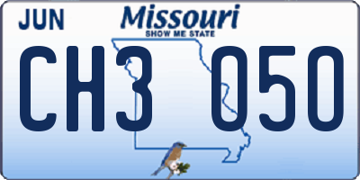 MO license plate CH3O5O