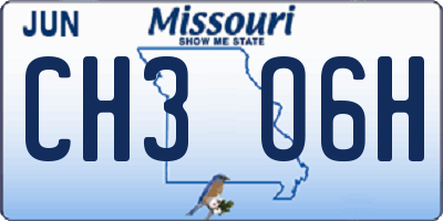 MO license plate CH3O6H