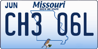 MO license plate CH3O6L