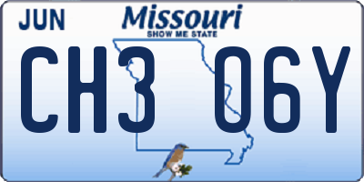 MO license plate CH3O6Y