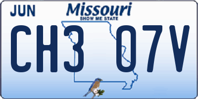 MO license plate CH3O7V