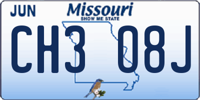 MO license plate CH3O8J