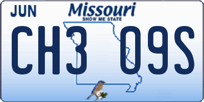 MO license plate CH3O9S