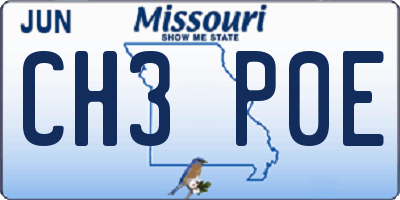 MO license plate CH3P0E