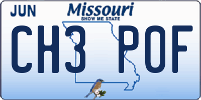MO license plate CH3P0F