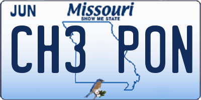 MO license plate CH3P0N