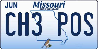 MO license plate CH3P0S