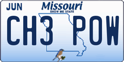 MO license plate CH3P0W