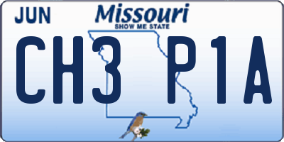 MO license plate CH3P1A