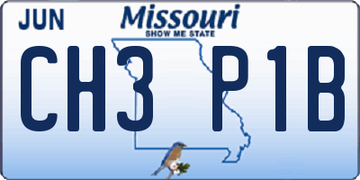 MO license plate CH3P1B