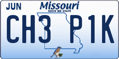 MO license plate CH3P1K