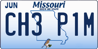MO license plate CH3P1M