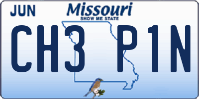 MO license plate CH3P1N