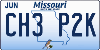 MO license plate CH3P2K