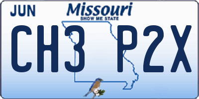 MO license plate CH3P2X