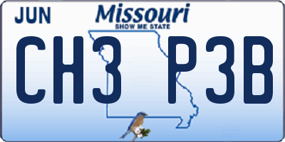 MO license plate CH3P3B