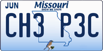 MO license plate CH3P3C