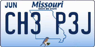 MO license plate CH3P3J