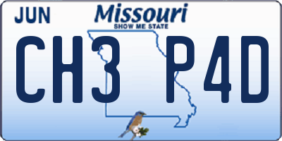 MO license plate CH3P4D
