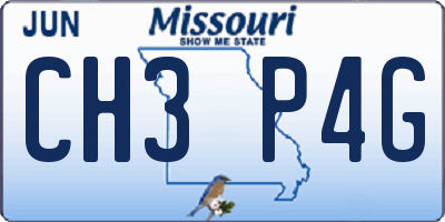 MO license plate CH3P4G