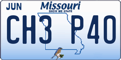 MO license plate CH3P4O
