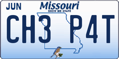 MO license plate CH3P4T
