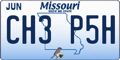 MO license plate CH3P5H
