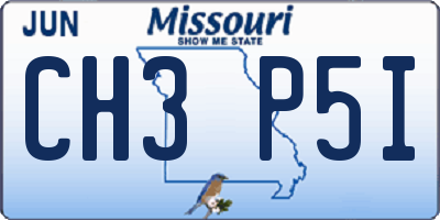 MO license plate CH3P5I