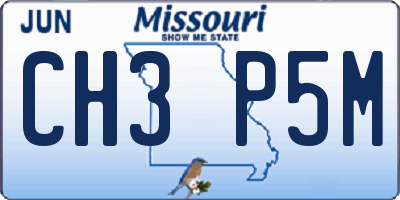 MO license plate CH3P5M
