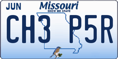 MO license plate CH3P5R