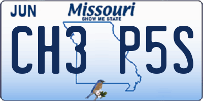 MO license plate CH3P5S