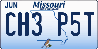 MO license plate CH3P5T