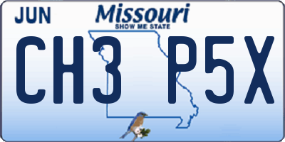 MO license plate CH3P5X