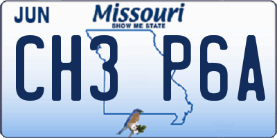 MO license plate CH3P6A