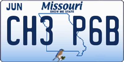 MO license plate CH3P6B