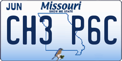 MO license plate CH3P6C