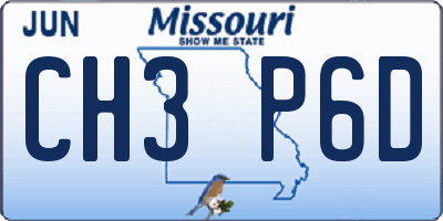 MO license plate CH3P6D