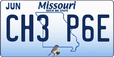MO license plate CH3P6E