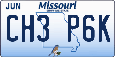 MO license plate CH3P6K