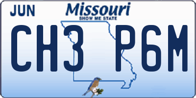 MO license plate CH3P6M