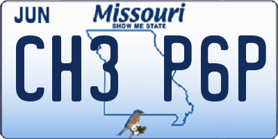 MO license plate CH3P6P