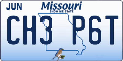 MO license plate CH3P6T