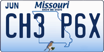 MO license plate CH3P6X