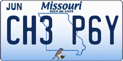 MO license plate CH3P6Y