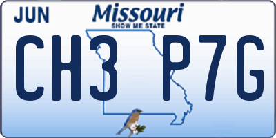 MO license plate CH3P7G