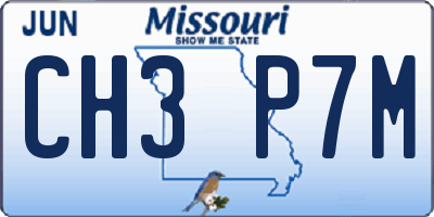MO license plate CH3P7M