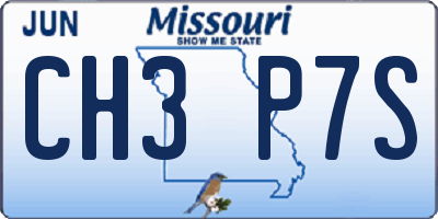 MO license plate CH3P7S